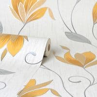 Crown Synergy Floral Mustard Trail M1717 Wallpaper